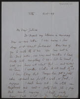 Letter from Michael Wickham to Julian Trevelyan