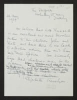Draft statement by Elizabeth Trevelyan attesting to Bertrand Russell's qualities as a father