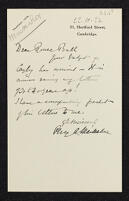 Letter from Percy Alexander MacMahon to W. W. Rouse Ball