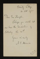 Letter from A. E. Housman to W. H. Semple