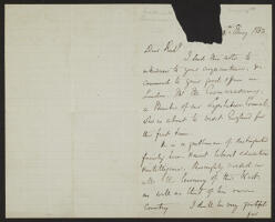 Letter from Sir Charles Justin MacCarthy to Richard Monckton Milnes