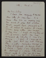 Letter from Michael Wickham to Julian Trevelyan