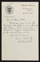 Letter from Herbert Westren Turnbull to W. W. Rouse Ball