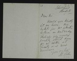 Letter from M. [Foden?] to Henry Babington Smith