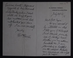 Letters from Thomas Burt to Eveleen Myers