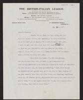 Janet P Trevelyan to Angelo Sraffa with comments on Piero Sraffa's eligibility to enter Britain