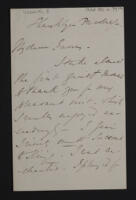 Letter from Edward W. Unwin