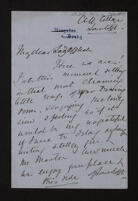 Letter from Emily [Amelia?] Strutt, Baroness Belper