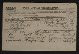 Telegram from J. A. M. Whistler to Henry Babington Smith
