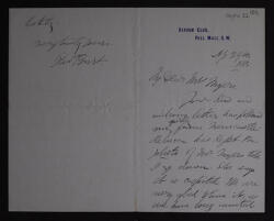 Letters from Thomas Burt to Eveleen Myers
