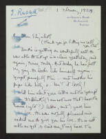 Letter from Edith Russell to Elizabeth Trevelyan