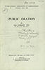 Printed pamphlet entitled Public Oration, by Margery Fry, containing the text of her address to the Third Congress of the International Association of Gerontology, held in London in July 1954; reprinted from Old Age in the Modern World