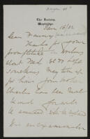 Letter from Edward Joseph Rose to Frances Parker
