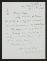 Letter from Marion A. Crafter to Lady Frazer