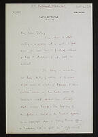 Letter from Clive Entwistle to John Davenport