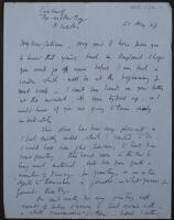 Letter from Michael Wickham to Julian Trevelyan