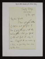 Photocopy of a letter from A. E. Housman to G. C. A. Jackson, 17 Dec. 1926
