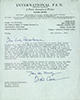 Letter from David Carver (General Secretary of International PEN) to Lady Pethick-Lawrence