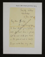 Photocopy of a letter from A. E. Housman to G. C. A. Jackson, 6 Jan. 1931