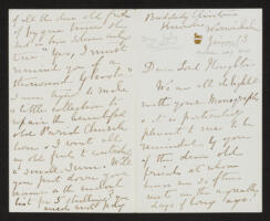 Letter from Georgiana, Lady Chatterton, to Lord Houghton