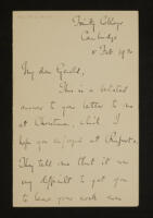 Letter from A. E. Housman to G. C. A. Jackson