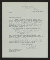 Letters from Batchelor and G I Taylor to Andrey Kolmogorov with correspondence relating to their non-delivery