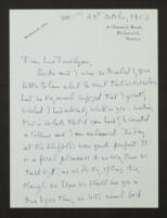 Letter from Edith Russell to Elizabeth Trevelyan