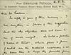 Note-card from Emmeline Pethick to F. W. Lawrence