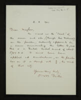 Letters relating to the gift by Canon Vernon Musgrave to Trinity College Library of a Torah scroll and silver accoutrements