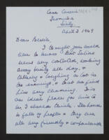 Letter from Peter Russell to Elizabeth Trevelyan