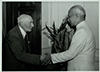 Photograph of Sarvepalli Radhakrishnan, vice-president of India, greeting Lord Pethick-Lawrence (four copies)