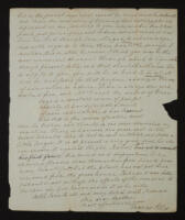 Incomplete letter from Francis Ellis to his brother