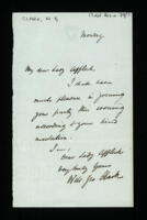 Letter from William G. Clark