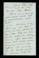 Letter from James Cartmell