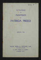 'Catalogue of paintings by Patricia Preece' by Duncan Grant